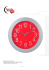 Zegar ścienny czerwony. Plastikowy zegar z metalowymi